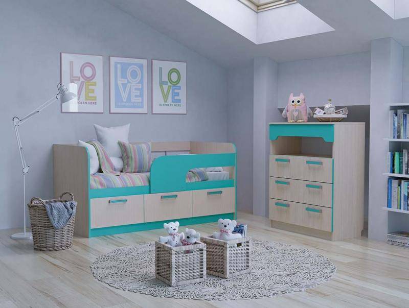 Недорогой и компактный комплект детской мебели