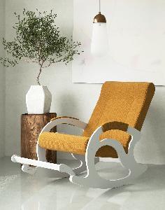 Кресло-качалка Тироль - БЕЛЫЕ ткань амиго Желтый (елоу)