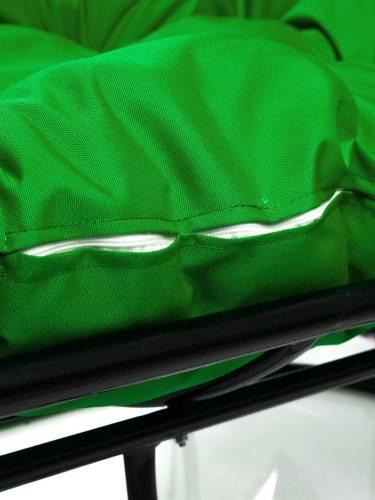 Диван МАМАСАН без ротанга чёрное, зелёная подушка